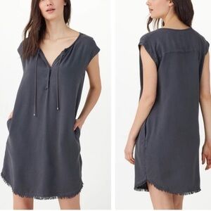 NEW Splendid Crosshatch Drop Shoulder Mini Sheath Dress Charcoal Gray